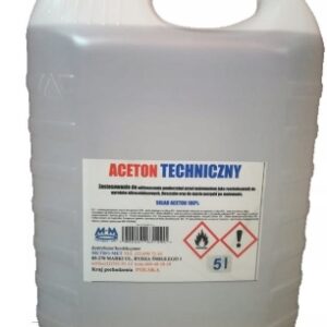 Aceton techniczny 5L - odtłuszczacz Rozpuszczalnik Zmywacz do Czyszczenia